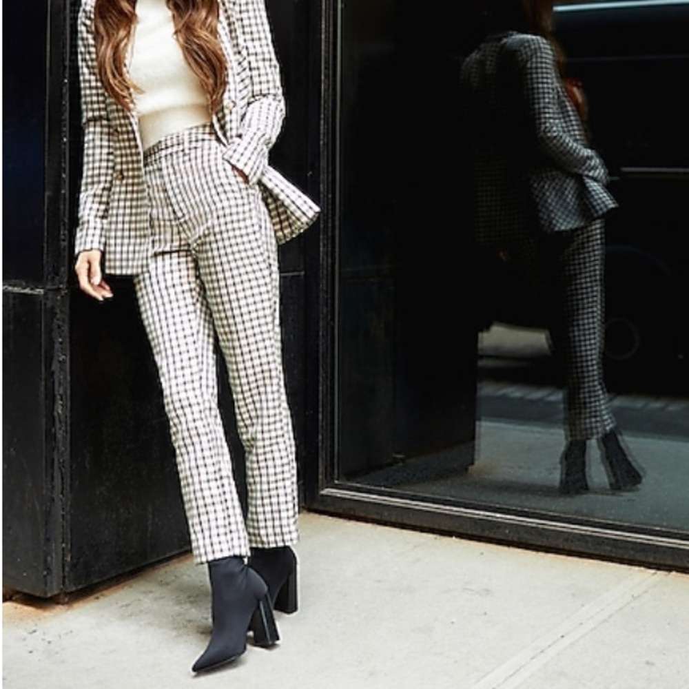 EXPRESS NWT  High Waisted Plaid Wide Leg Pant
